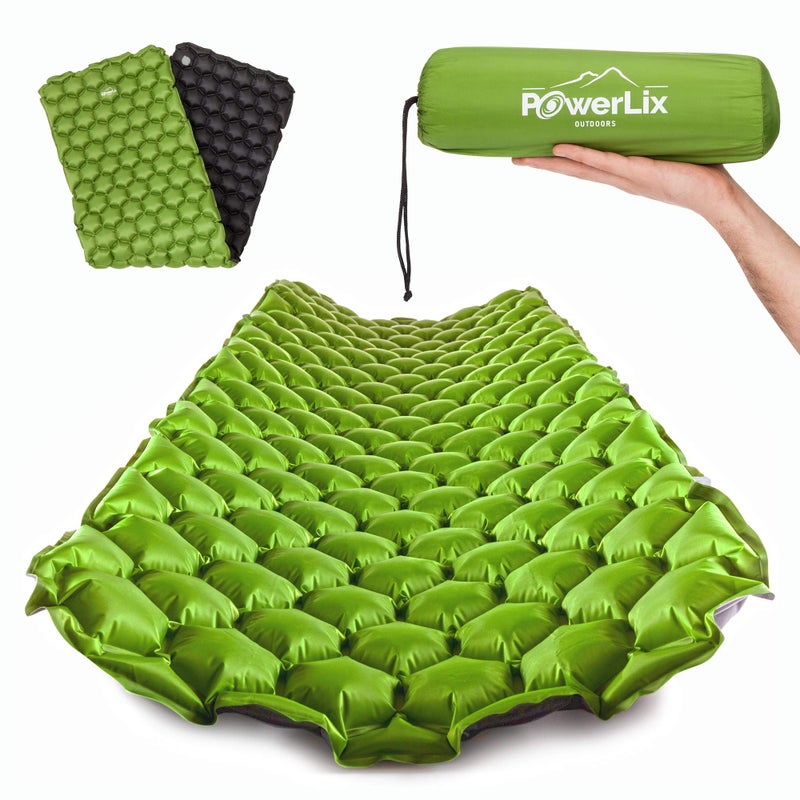 POWERLIX Ultralight Inflatable Camping Sleeping Pad - Camping Mattress Sleeping Mat for Backpacking, Hiking, Compact Lightweight Sleeping Pad for Camping, Inflation Bag/Repair Kit Included - Image 1